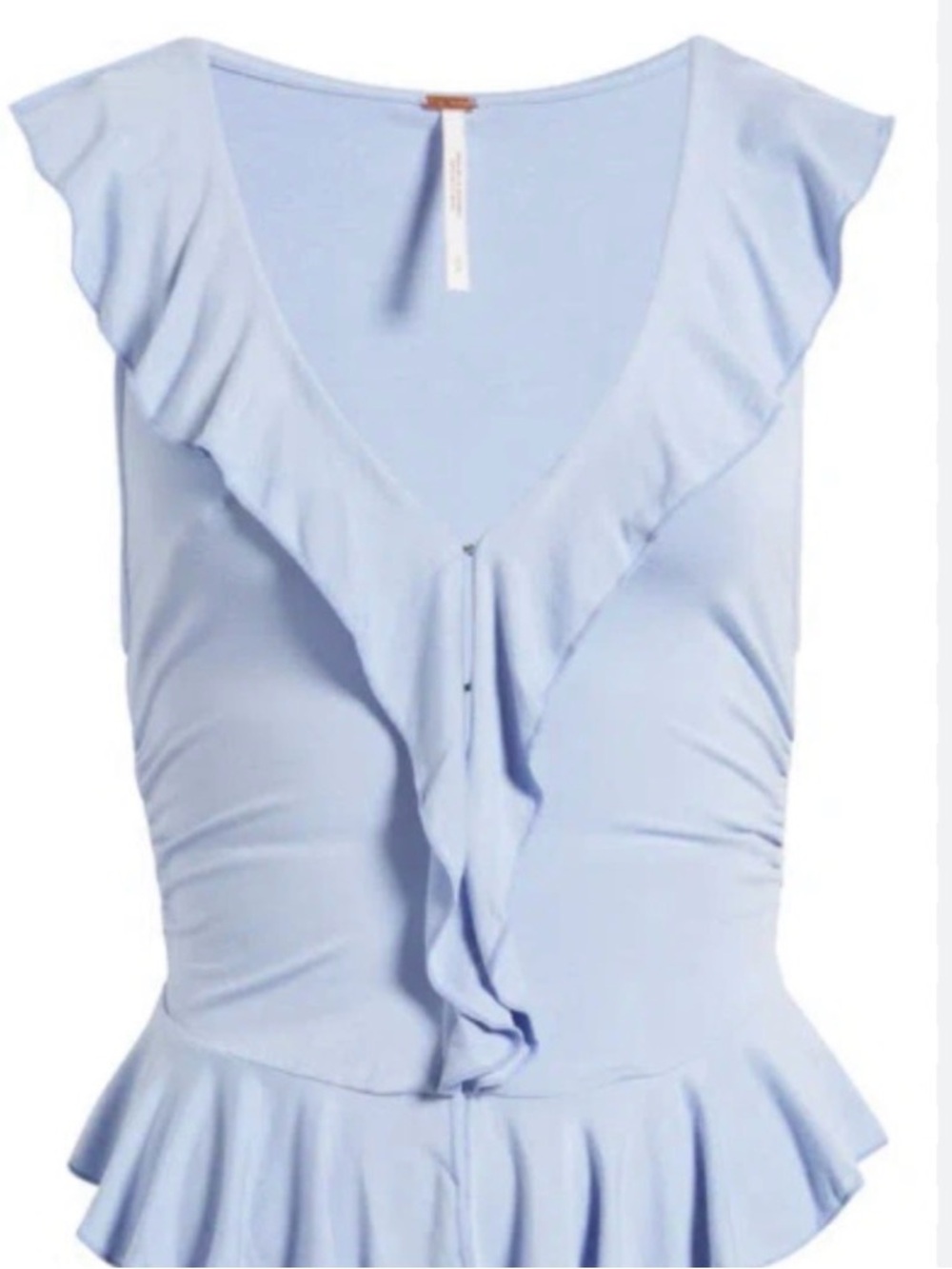 Free People V Neck Ruffle Top NWT XL